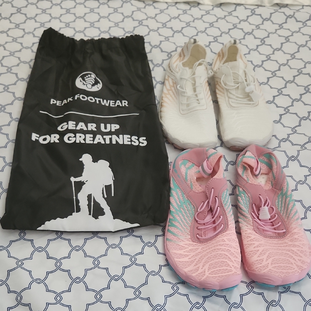 Women's Pink and White Flats